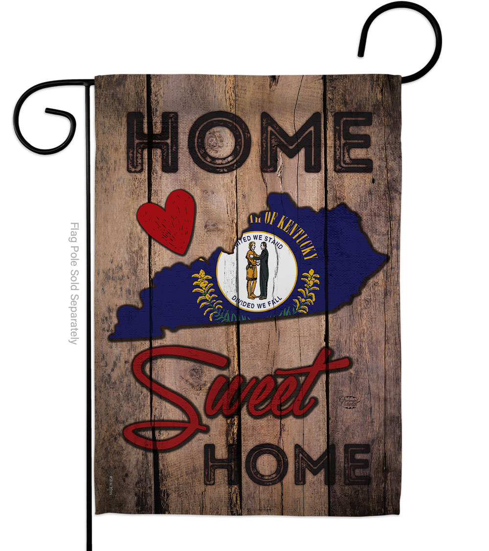 G191139-BO 13 x 18.5 in. State Kentucky Home Sweet American State Vertical Garden Flag with Double-Sided House Decoration Banner Yard Gift
