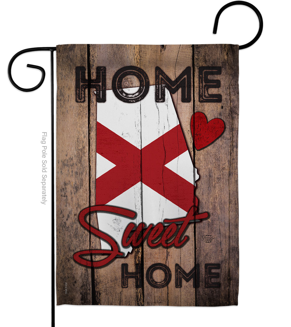 G191140-BO 13 x 18.5 in. State Alabama Home Sweet American State Vertical Garden Flag with Double-Sided House Decoration Banner Yard Gift