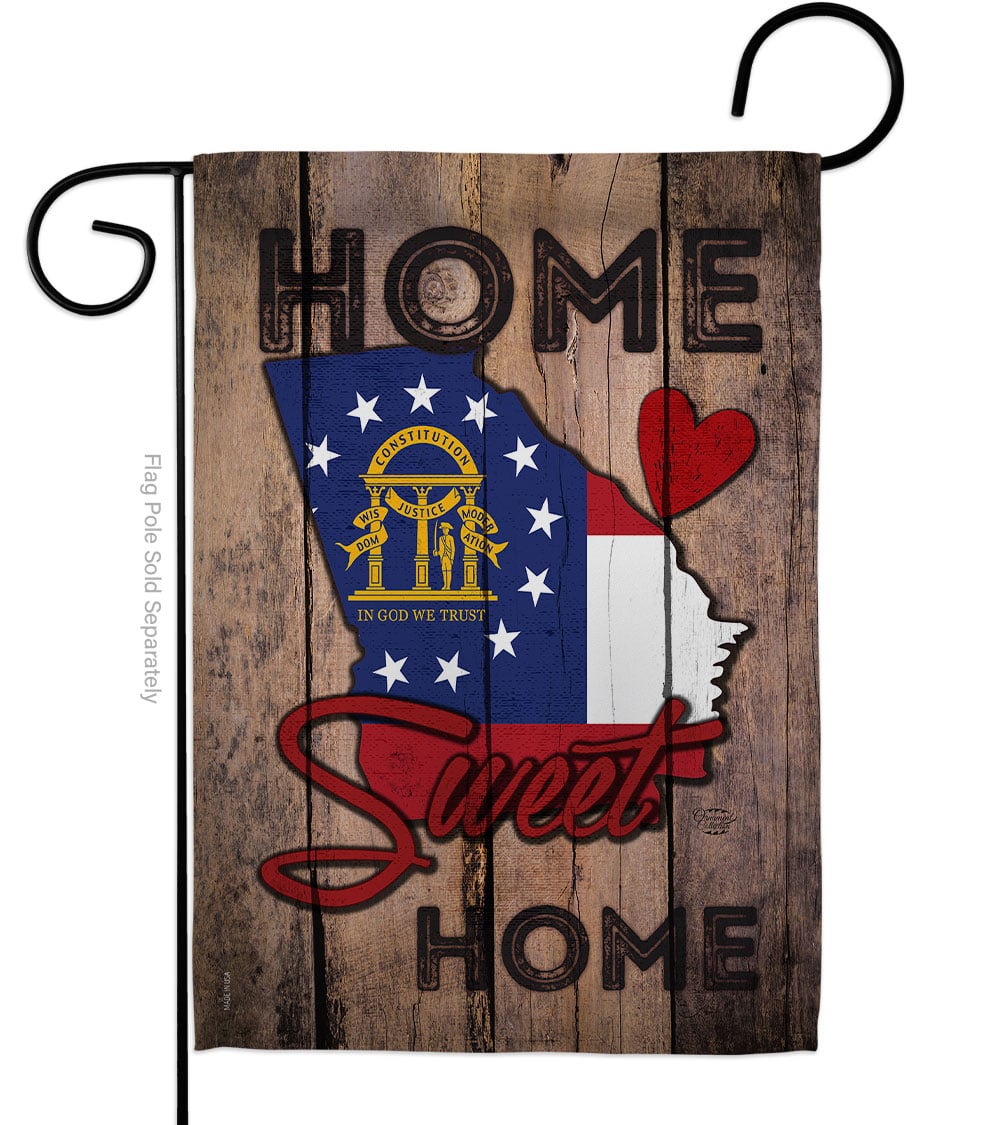 G191141-BO 13 x 18.5 in. State Georgia Home Sweet American State Vertical Garden Flag with Double-Sided House Decoration Banner Yard Gift