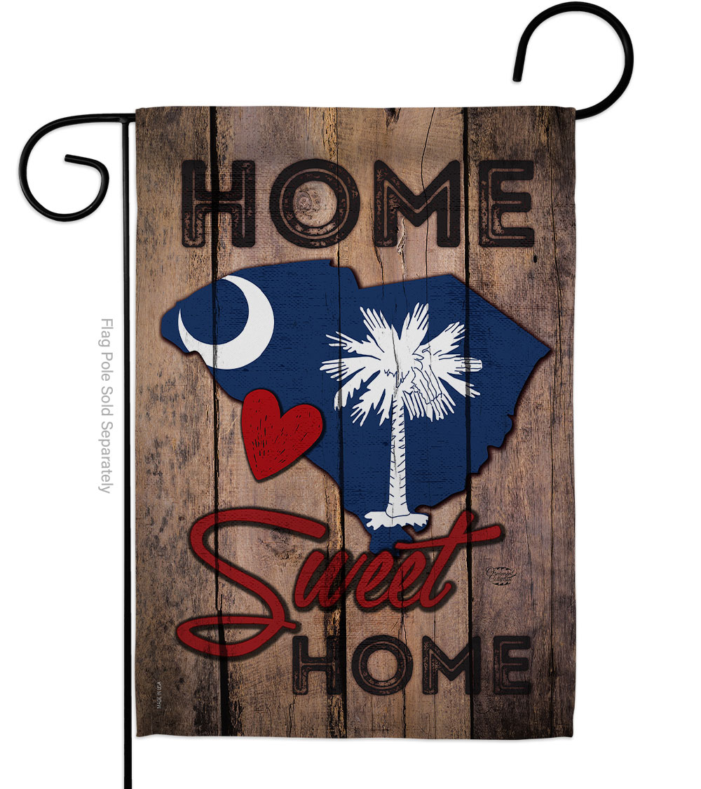 G191142-BO 13 x 18.5 in. State South Carolina Home Sweet American State Vertical Garden Flag with Double-Sided House Decoration Banner Yard Gift
