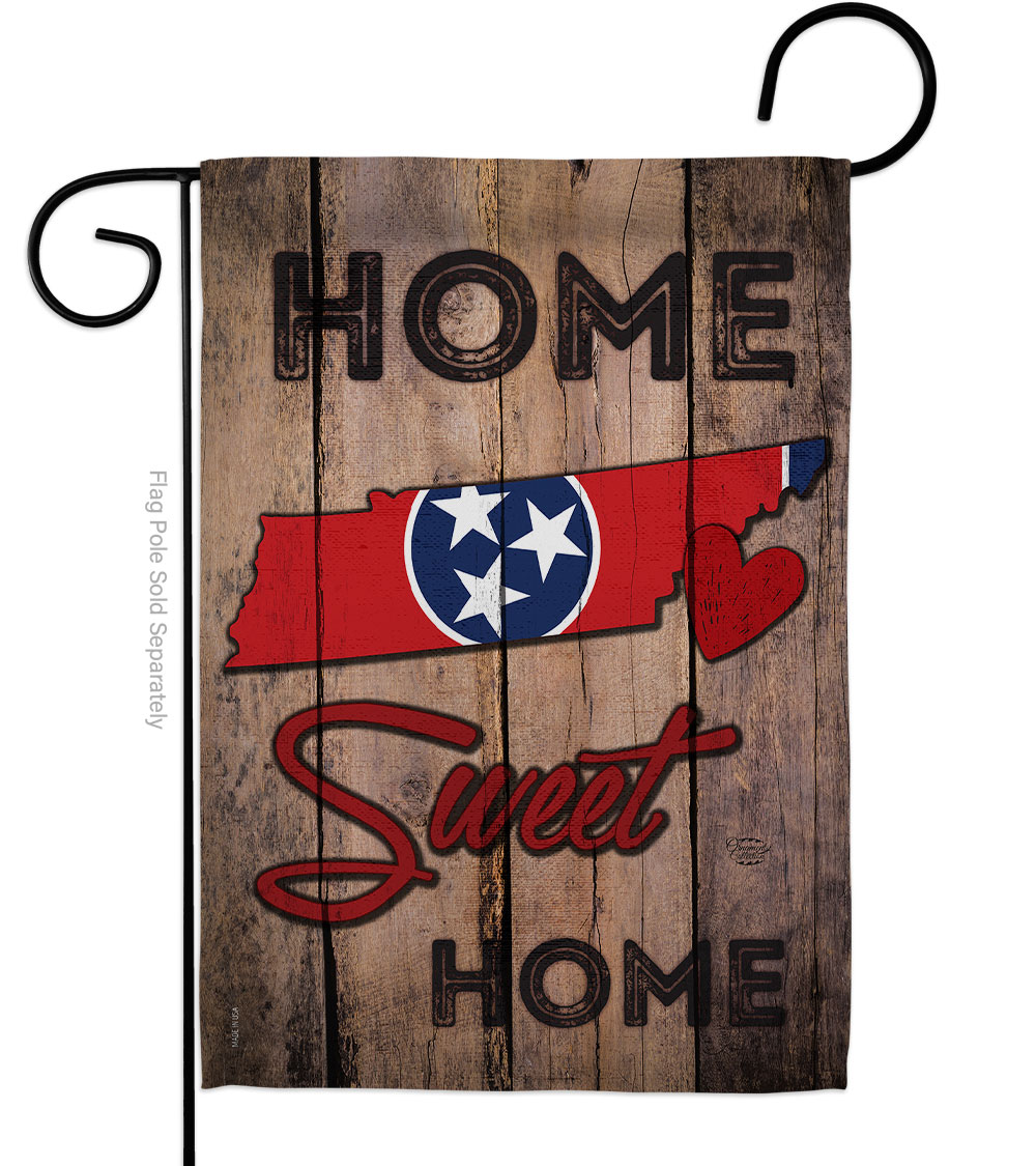 G191143-BO 13 x 18.5 in. State Tennessee Home Sweet American State Vertical Garden Flag with Double-Sided House Decoration Banner Yard Gift