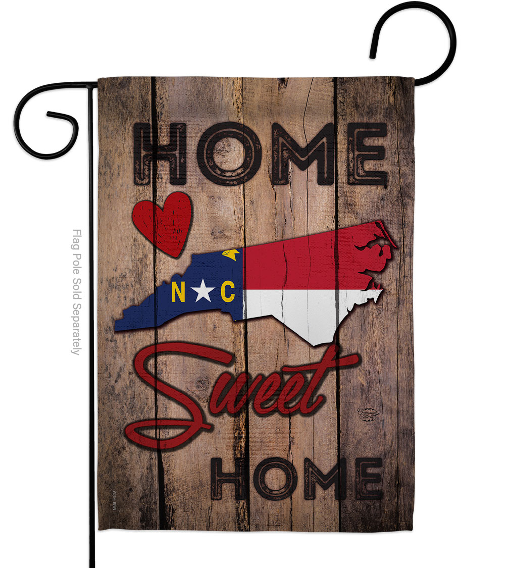 G191144-BO 13 x 18.5 in. State North Carolina Home Sweet American State Vertical Garden Flag with Double-Sided House Decoration Banner Yard Gift