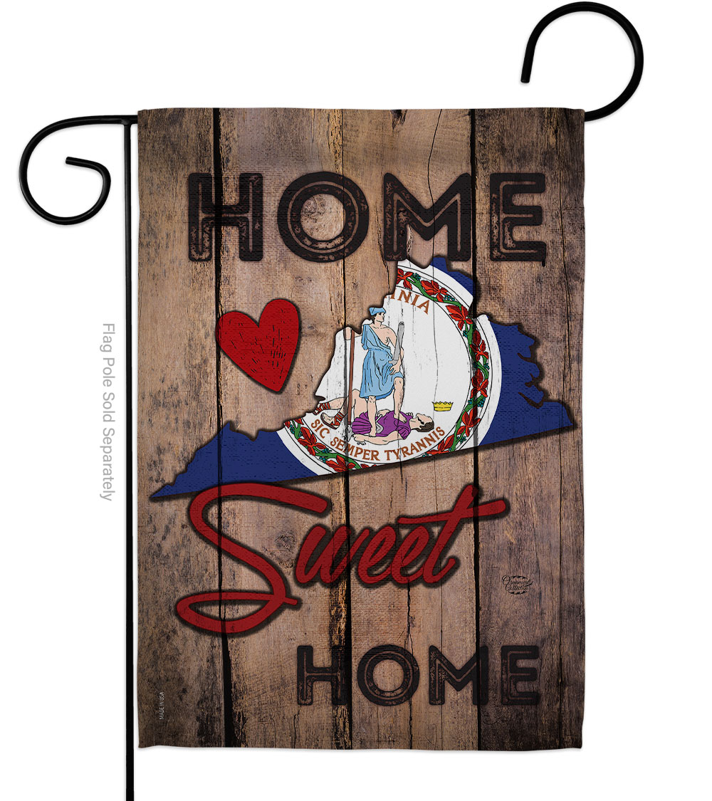 G191145-BO 13 x 18.5 in. State Virginia Home Sweet American State Vertical Garden Flag with Double-Sided House Decoration Banner Yard Gift