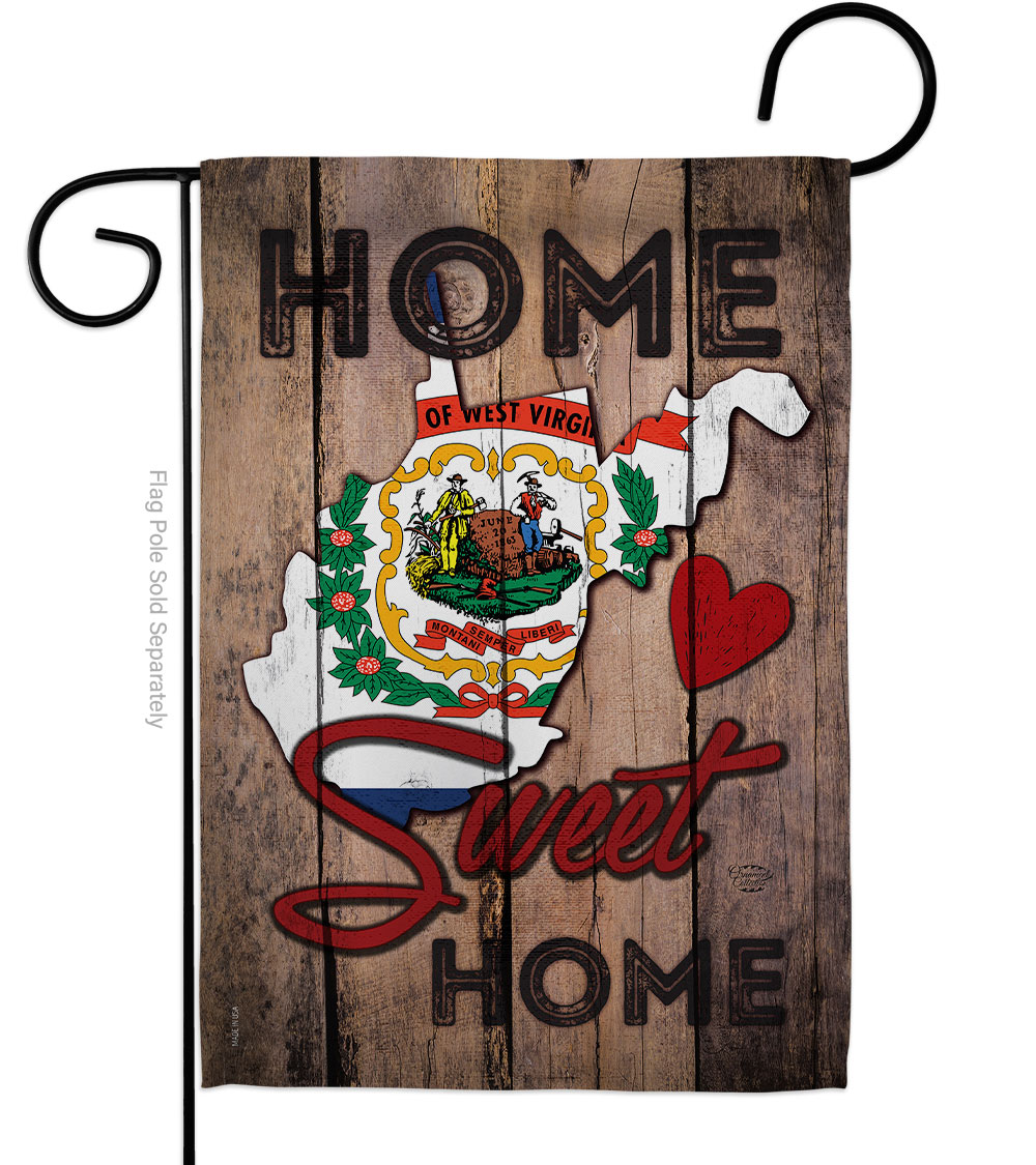 G191146-BO 13 x 18.5 in. State West Virginia Home Sweet American State Vertical Garden Flag with Double-Sided House Decoration Banner Yard Gift