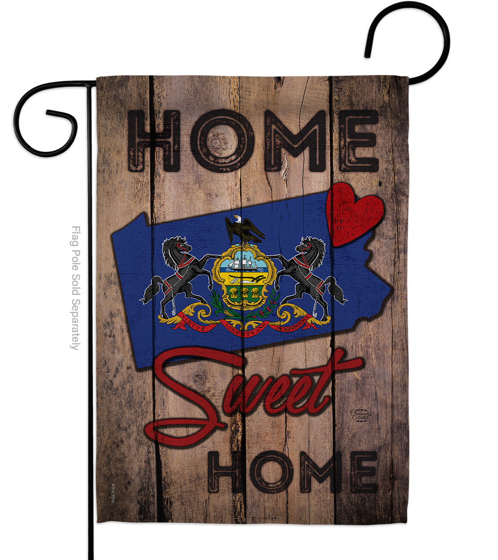 G191147-BO 13 x 18.5 in. State Pennsylvania Home Sweet American State Vertical Garden Flag with Double-Sided House Decoration Banner Yard Gift