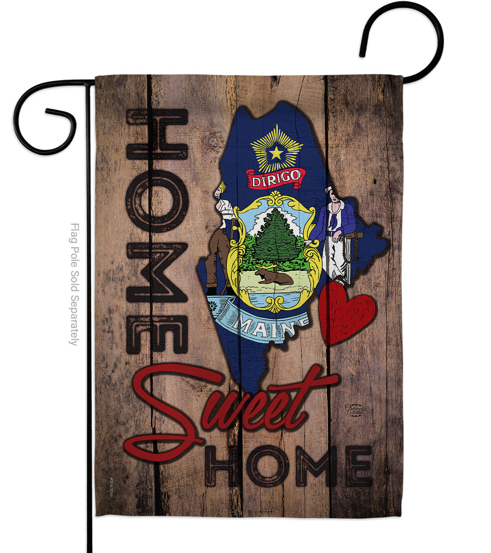 G191148-BO 13 x 18.5 in. State Maine Home Sweet American State Vertical Garden Flag with Double-Sided House Decoration Banner Yard Gift