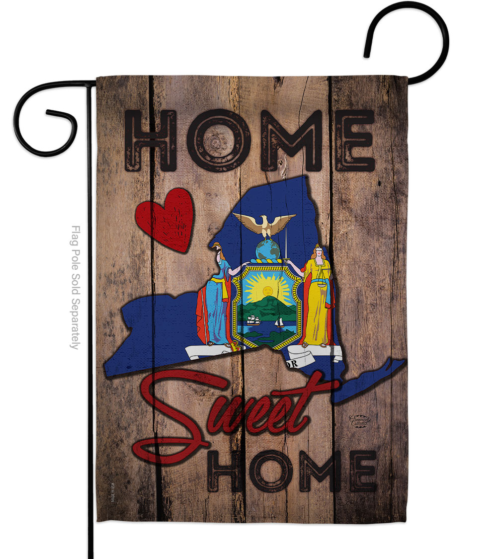 G191149-BO 13 x 18.5 in. State New York Home Sweet American State Vertical Garden Flag with Double-Sided House Decoration Banner Yard Gift