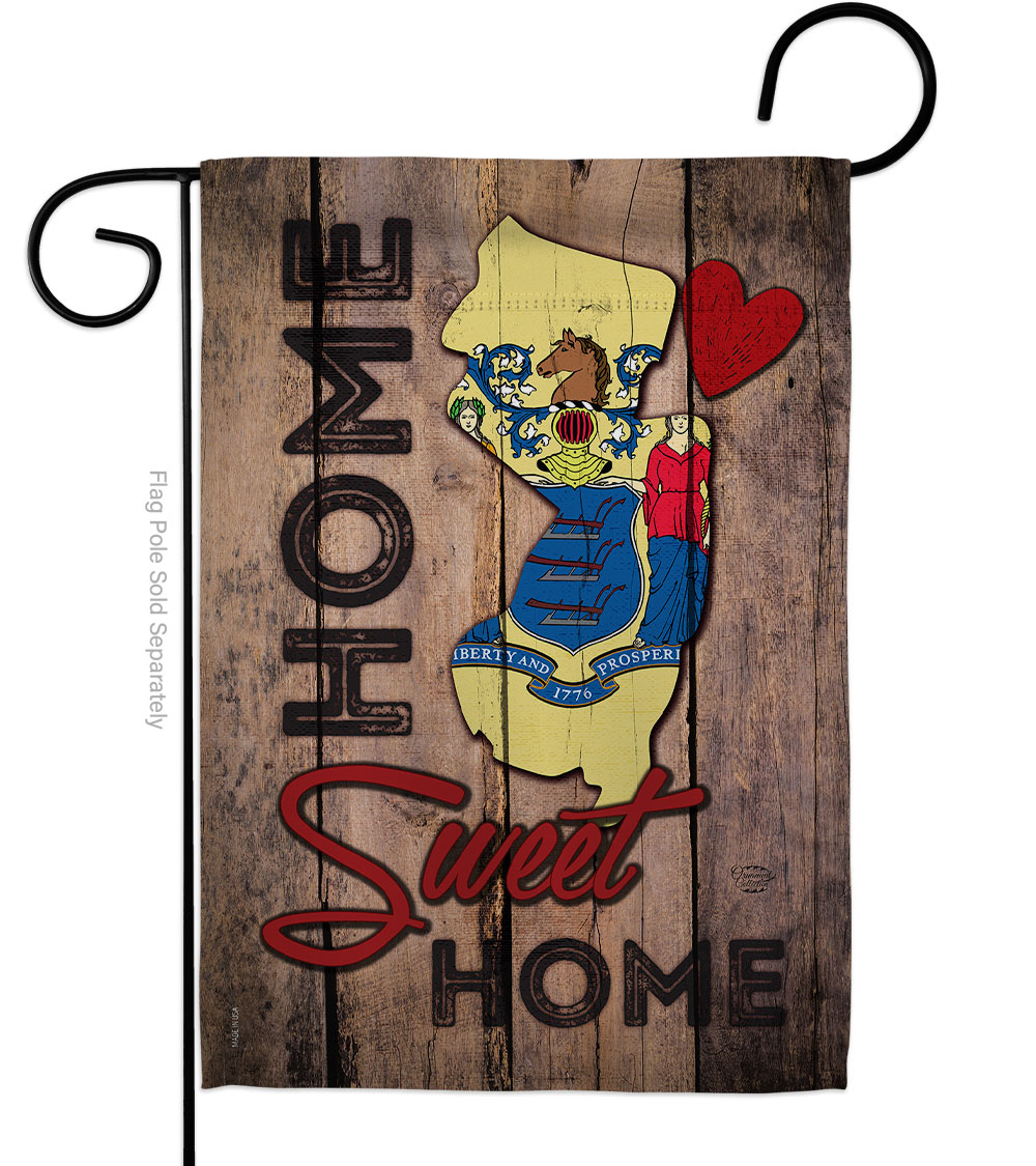 G191150-BO 13 x 18.5 in. State New Jersey Home Sweet American State Vertical Garden Flag with Double-Sided House Decoration Banner Yard Gift