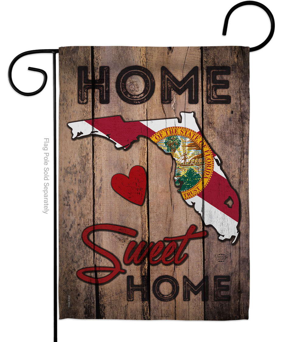 G191151-BO 13 x 18.5 in. State Florida Home Sweet American State Vertical Garden Flag with Double-Sided House Decoration Banner Yard Gift