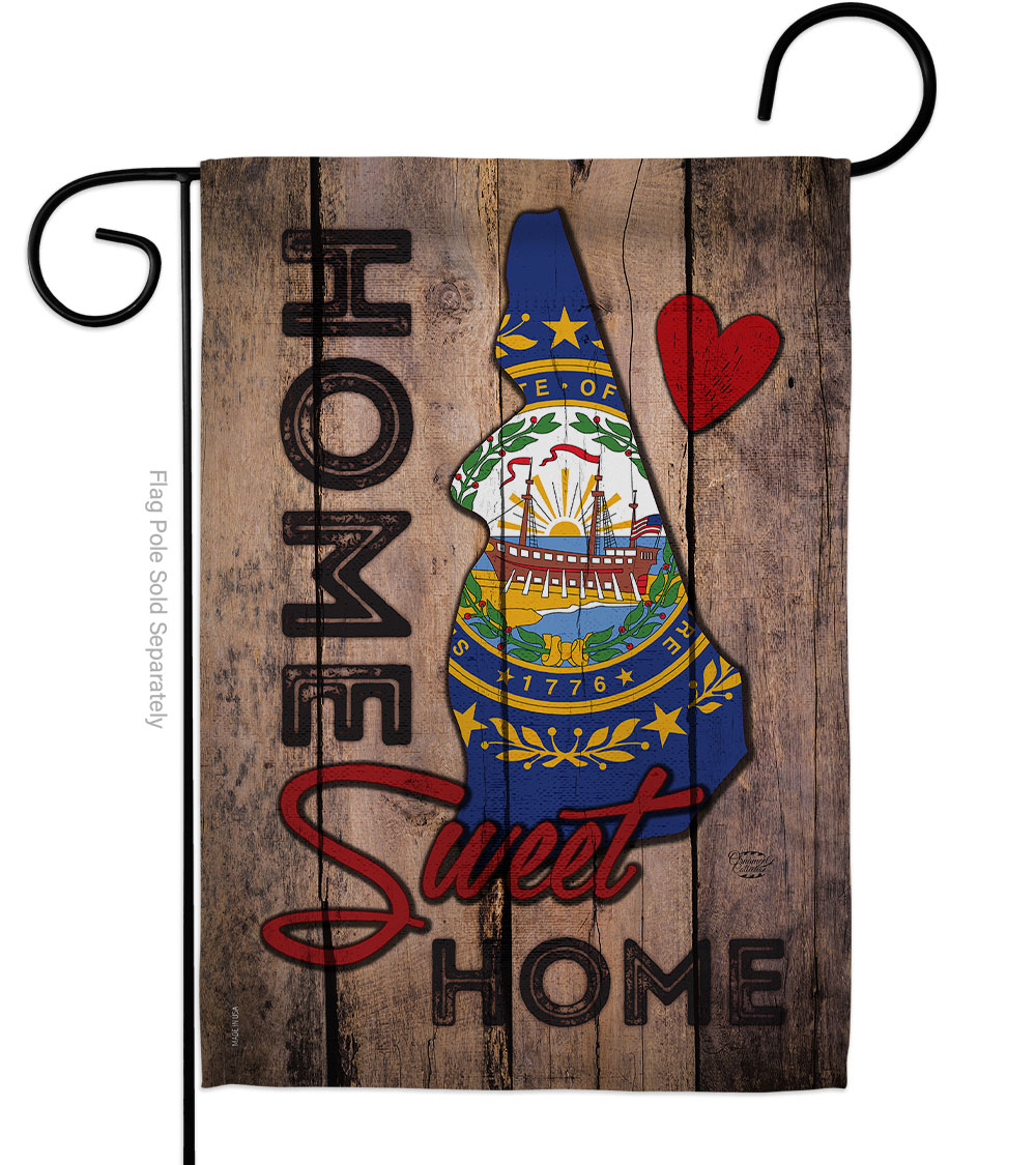 G191152-BO 13 x 18.5 in. State New Hampshire Home Sweet American State Vertical Garden Flag with Double-Sided House Decoration Banner Yard Gift