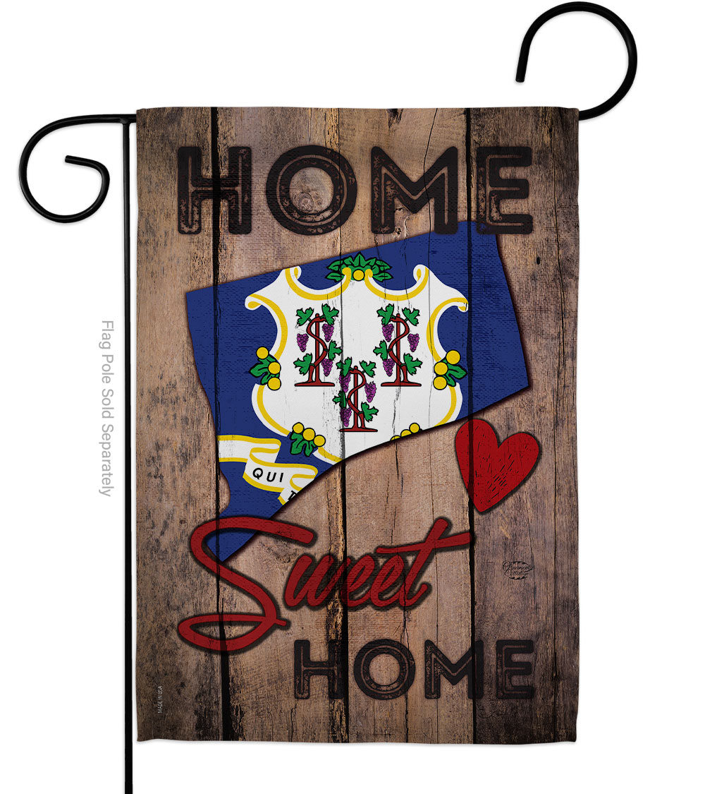 G191157-BO 13 x 18.5 in. State Connecticut Home Sweet American State Vertical Garden Flag with Double-Sided House Decoration Banner Yard Gift