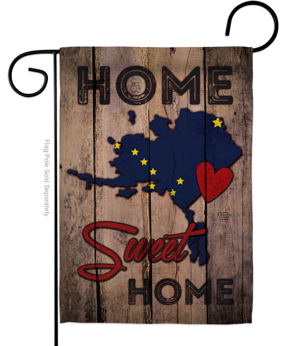 G191159-BO 13 x 18.5 in. State Alaska Home Sweet American State Vertical Garden Flag with Double-Sided House Decoration Banner Yard Gift