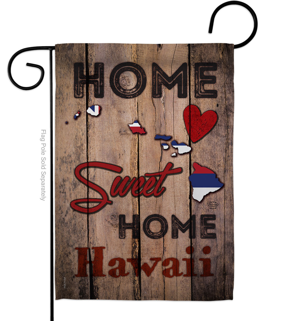 G191160-BO 13 x 18.5 in. State Hawaii Home Sweet American State Vertical Garden Flag with Double-Sided House Decoration Banner Yard Gift