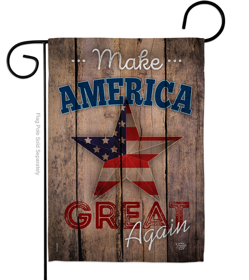 13 x 18.5 in. Make America Great Again American Star & Stripes Vertical Garden Flag with Double-Sided House Decoration Banner Yard Gift