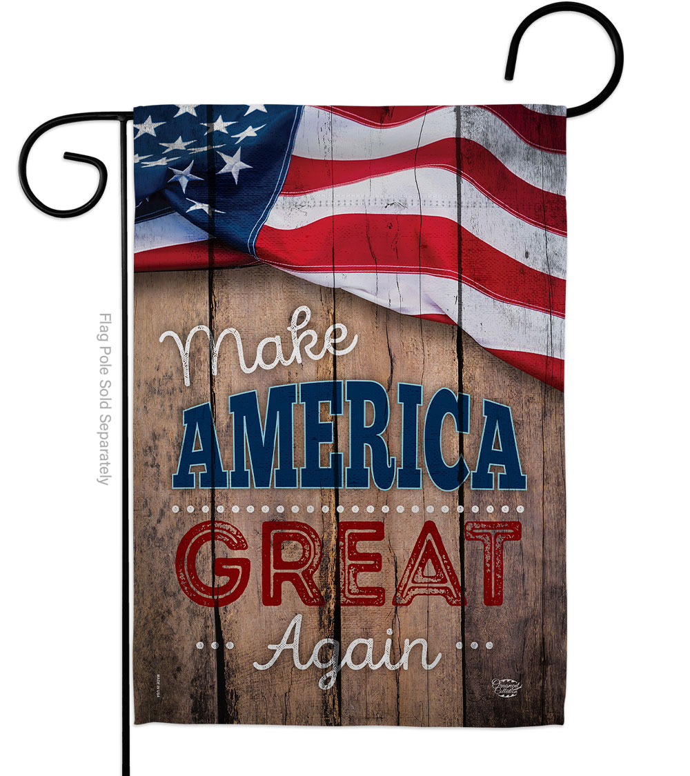 13 x 18.5 in. Proud to Make America Great Again American Star & Stripes Vertical Garden Flag with Double-Sided House Decoration Banner Yard Gift