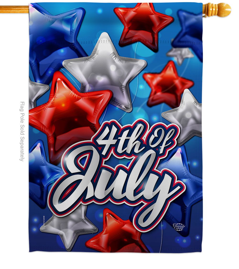 28 x 40 in. Celebrate 4th of July American Fourth Vertical House Flag with Double-Sided Decorative Banner Garden Yard Gift