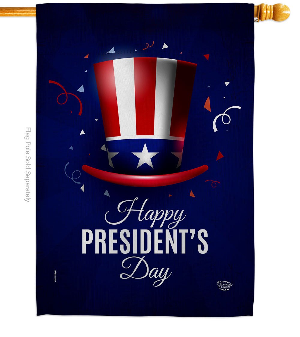 H192446-BO 28 x 40 in. Happy Presidents Day American Star & Stripes Vertical House Flag with Double-Sided Decorative Banner Garden Yard Gift