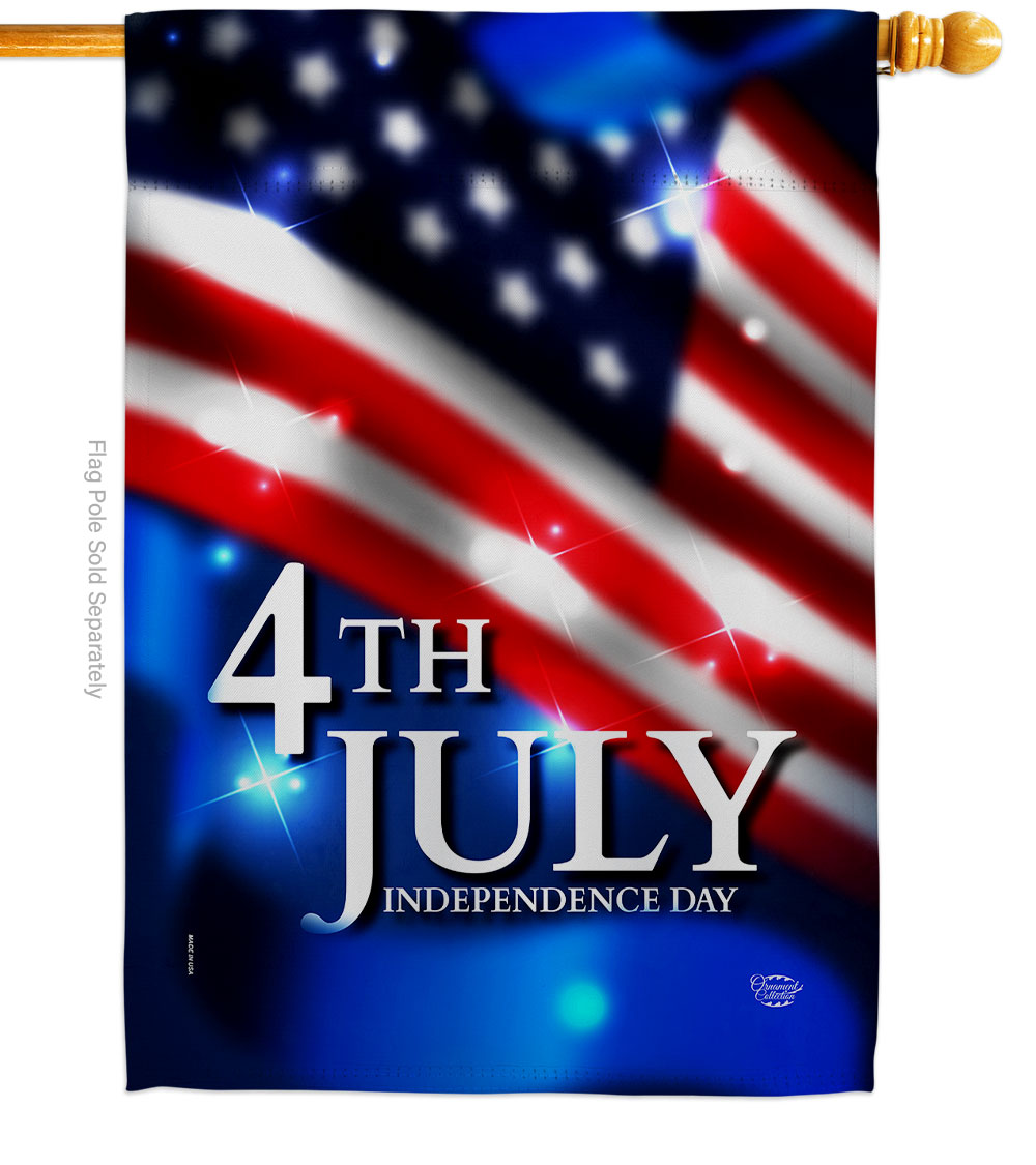 H192636-BO 28 x 40 in. July 4th American Vertical House Flag with Double-Sided Decorative Banner Garden Yard Gift