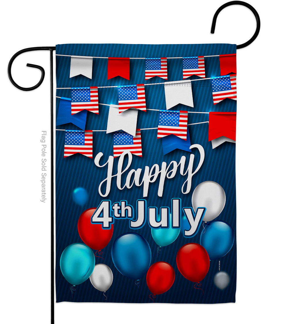 G170047-BO 13 x 18.5 in. Celebrate July 4th American Vertical Garden Flag with Double-Sided House Decoration Banner Yard Gift