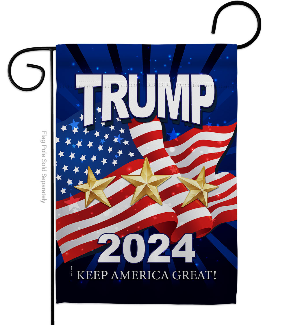 G170131-BO 13 x 18.5 in. Trump Pence 2024 American Political Vertical Garden Flag with Double-Sided House Decoration Banner Yard Gift