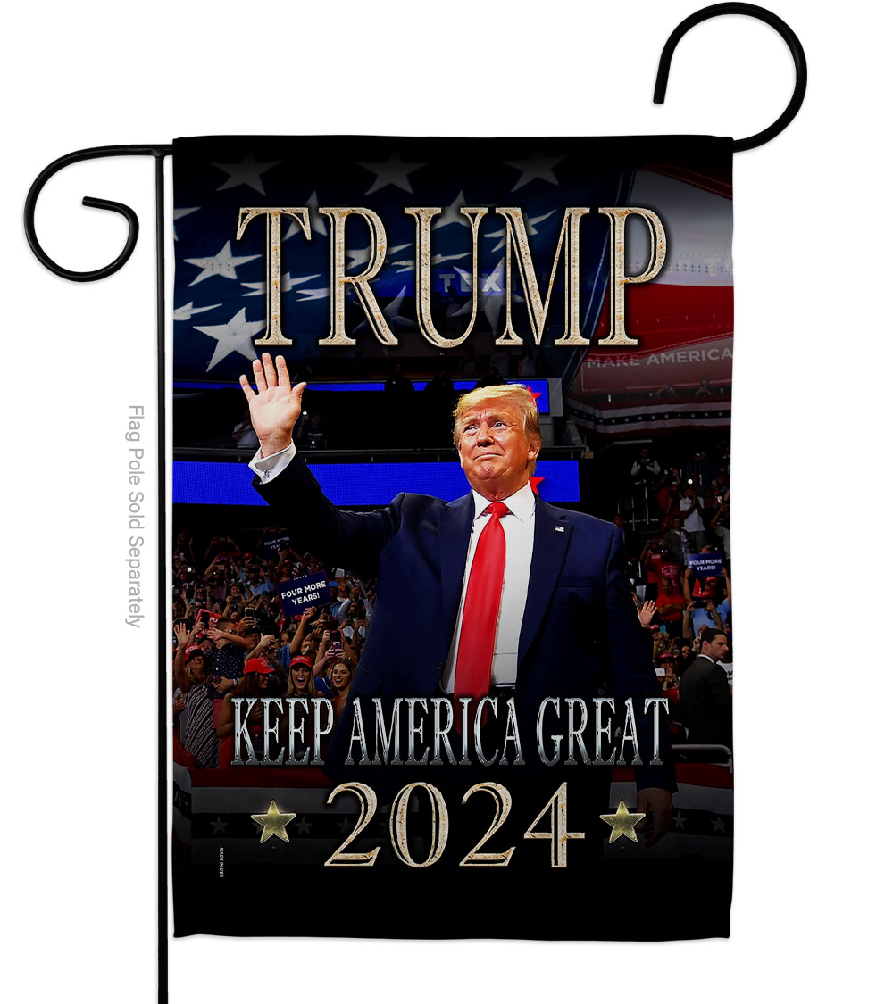 G170135-BO 13 x 18.5 in. Trump Keep America Great American Political Vertical Garden Flag with Double-Sided House Decoration Banner Yard Gift