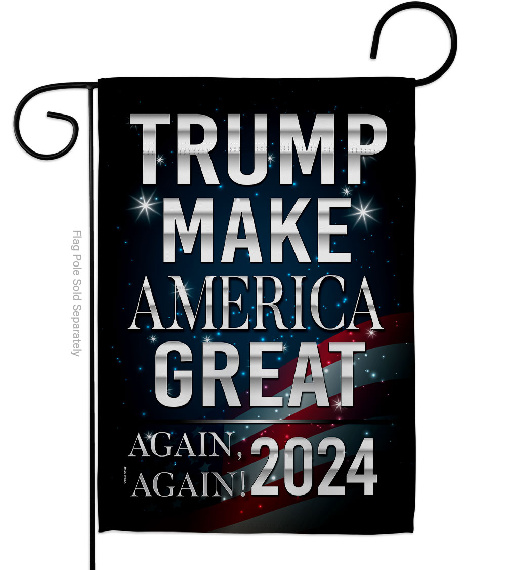 G170179-BO 13 x 18.5 in. Make America Great Again 2024 American Political Vertical Garden Flag with Double-Sided House Decoration Banner Yard Gift