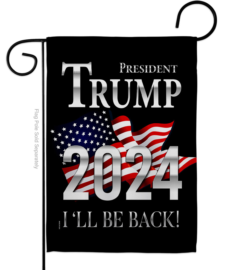 G170181-BO 13 x 18.5 in. Trump Be Back 2024 American Political Vertical Garden Flag with Double-Sided House Decoration Banner Yard Gift