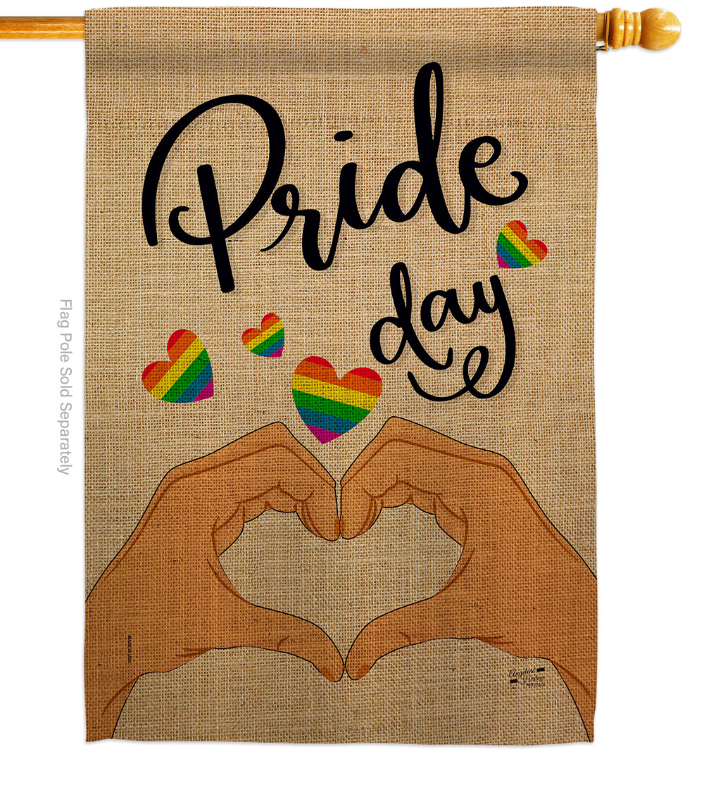 Love Pride Support 28 x 40 in. Double-Sided Decorative Vertical House Flags for Decoration Banner Garden Yard Gift