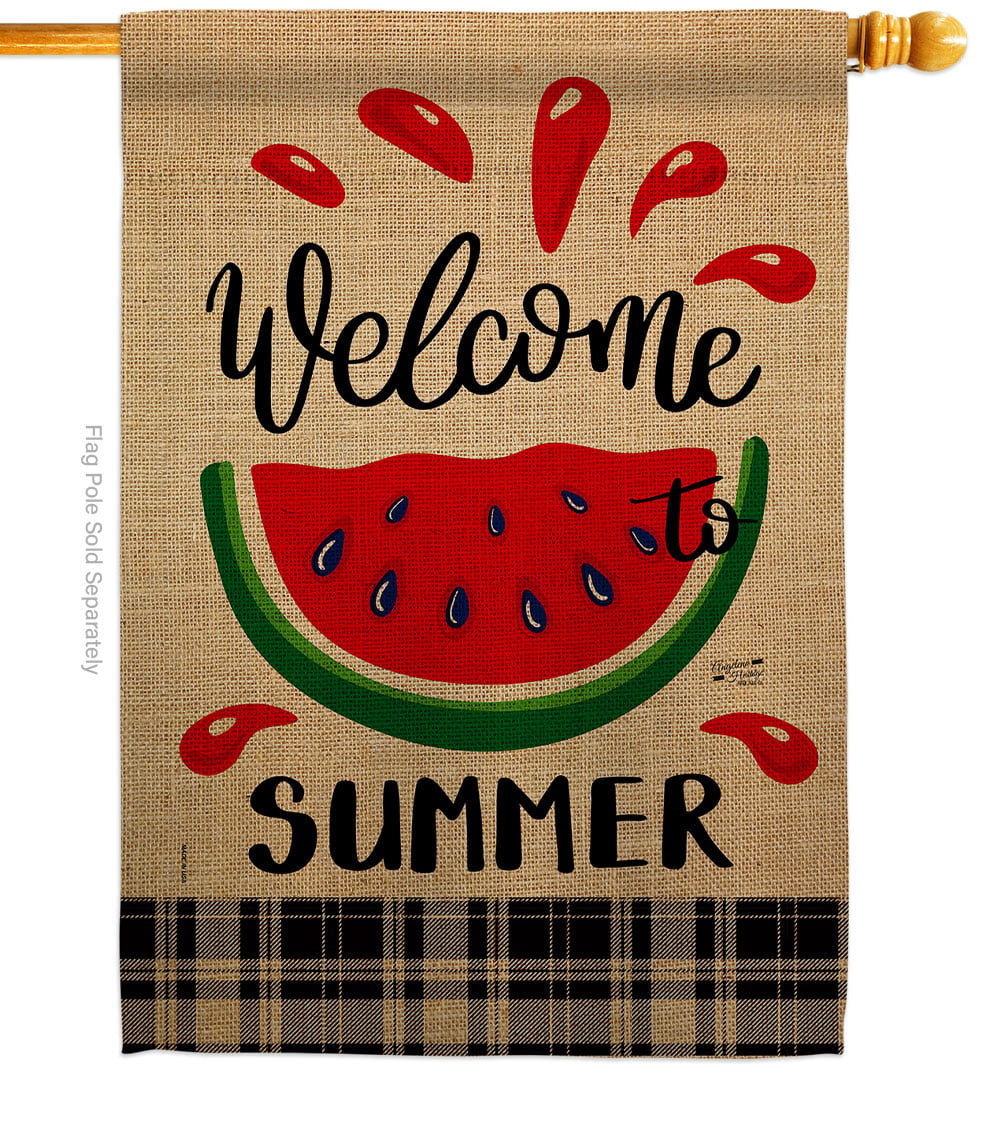 Watermelon Summer Summertime Fun & Sun 28 x 40 in. Double-Sided Decorative Vertical House Flags for Decoration Banner Garden Yard Gift