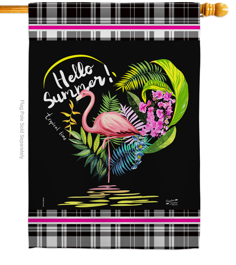 Tropical Summer Summertime 28 x 40 in. Double-Sided Decorative Vertical House Flags for Decoration Banner Garden Yard Gift