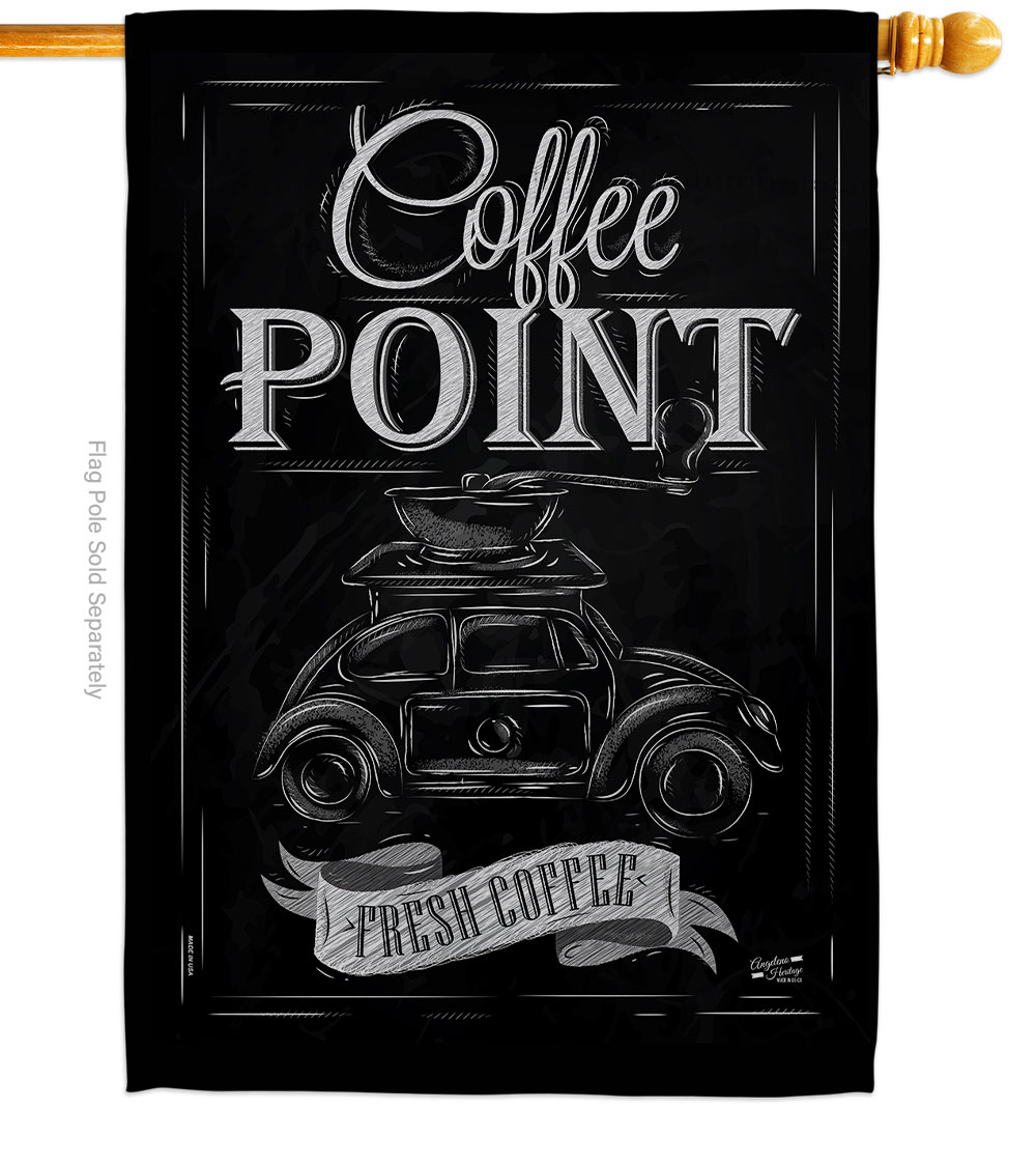 Coffer Point Beverages Coffee Tea 28 x 40 in. Double-Sided Decorative Vertical House Flags for Decoration Banner Garden Yard Gift