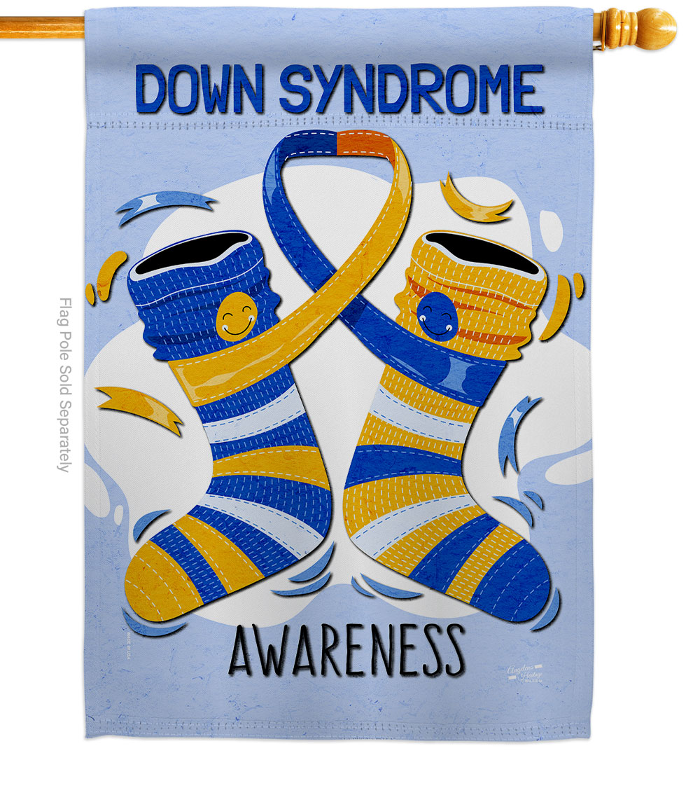 Down Syndrome Support Awareness 28 x 40 in. Double-Sided Decorative Vertical House Flags for Decoration Banner Garden Yard Gift
