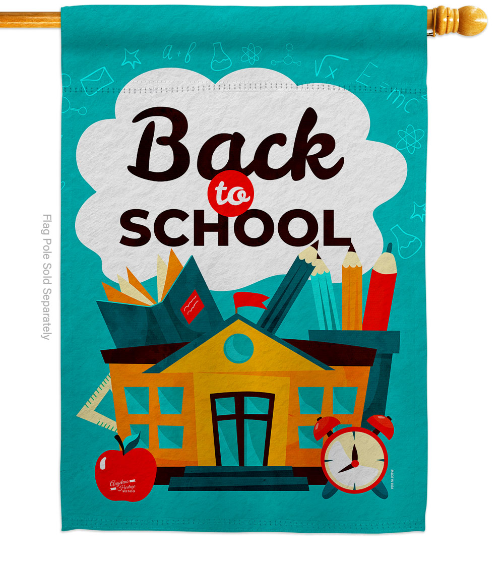 Ready for School Education Back to 28 x 40 in. Double-Sided Decorative Vertical House Flags Decoration Banner Garden Yard Gift