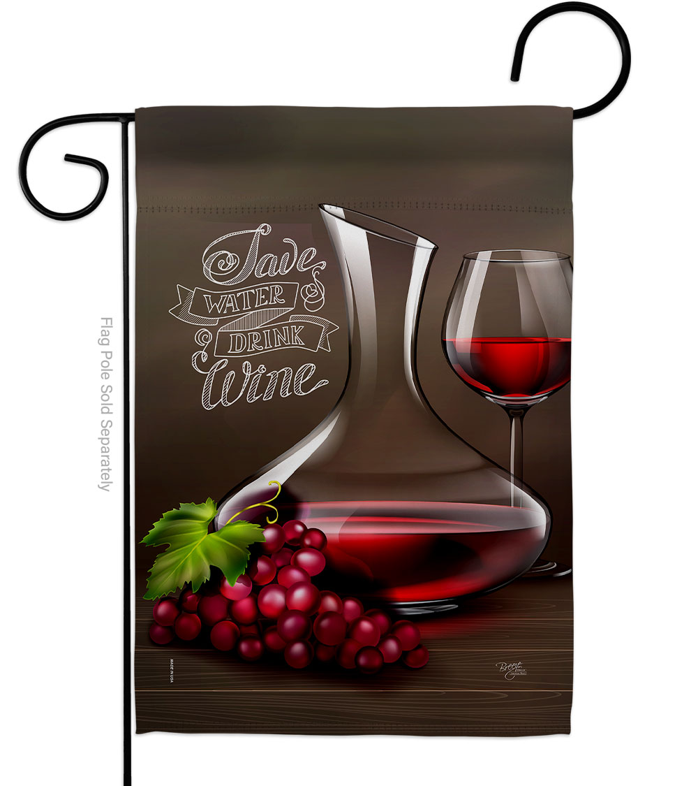 G167073-BO Wine Time Beverages 13 x 18.5 in. Double-Sided Decorative Vertical Garden Flags for House Decoration Banner Yard Gift