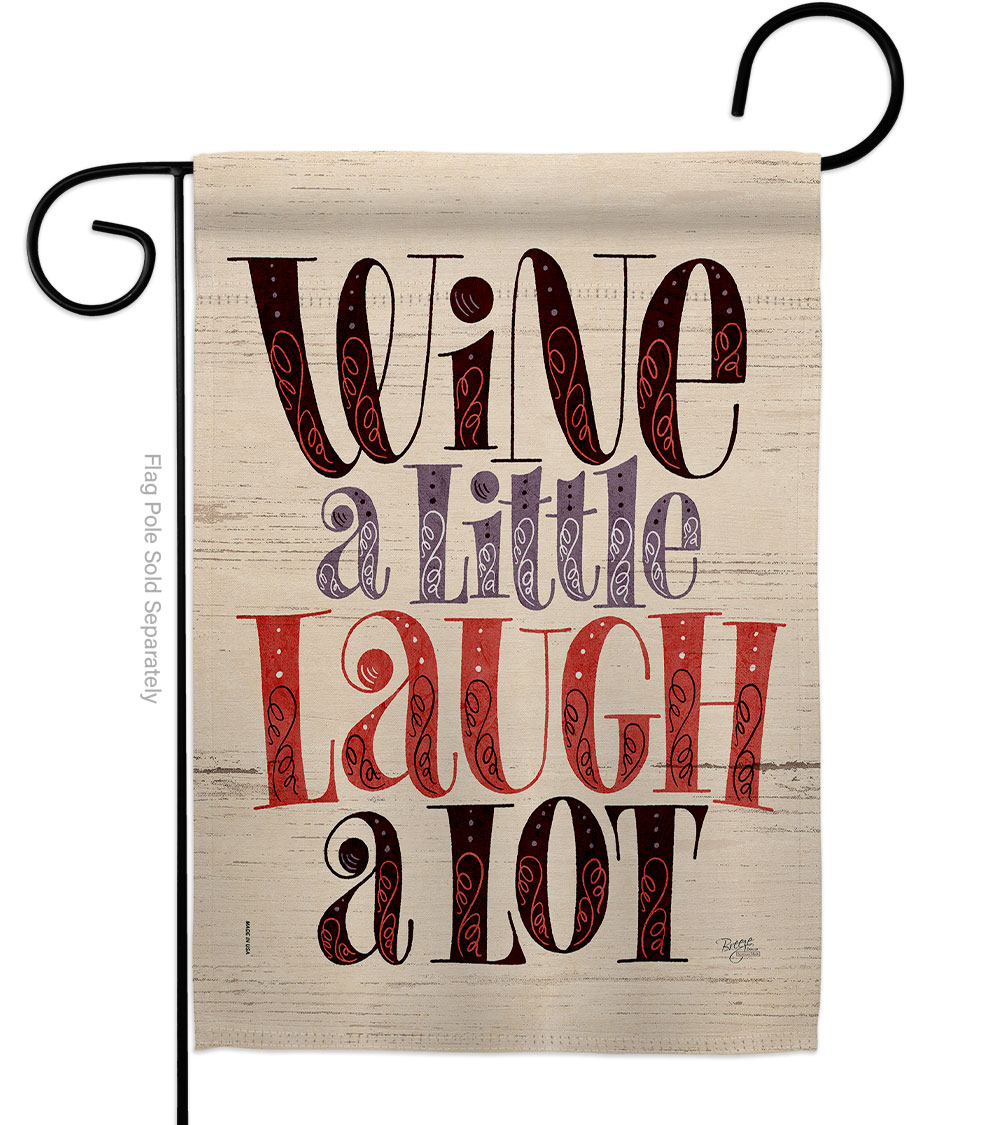 G167083-BO Wine Laugh Beverages 13 x 18.5 in. Double-Sided Decorative Vertical Garden Flags for House Decoration Banner Yard Gift