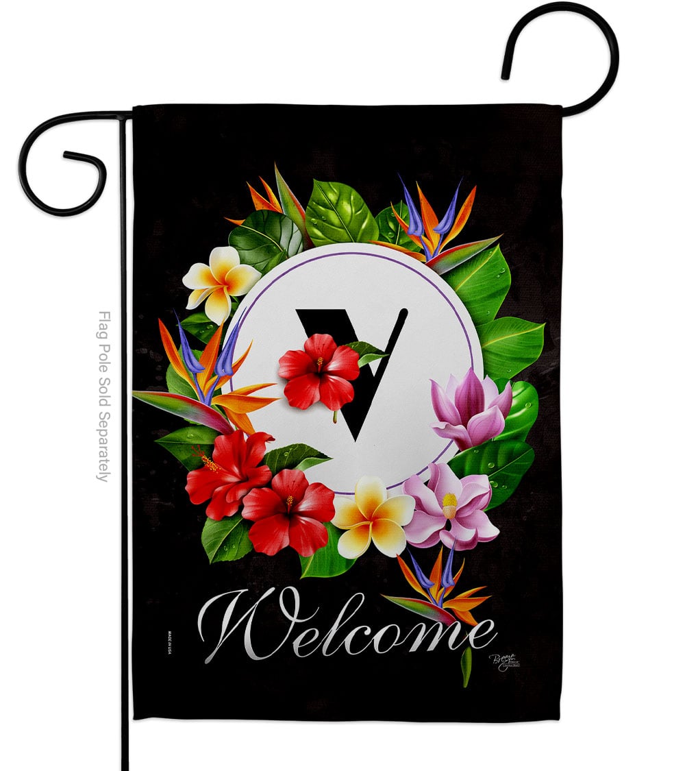 Tropical W Summertime 13 x 18.5 in. Double-Sided Decorative Vertical Garden Flags for House Decoration Banner Yard Gift