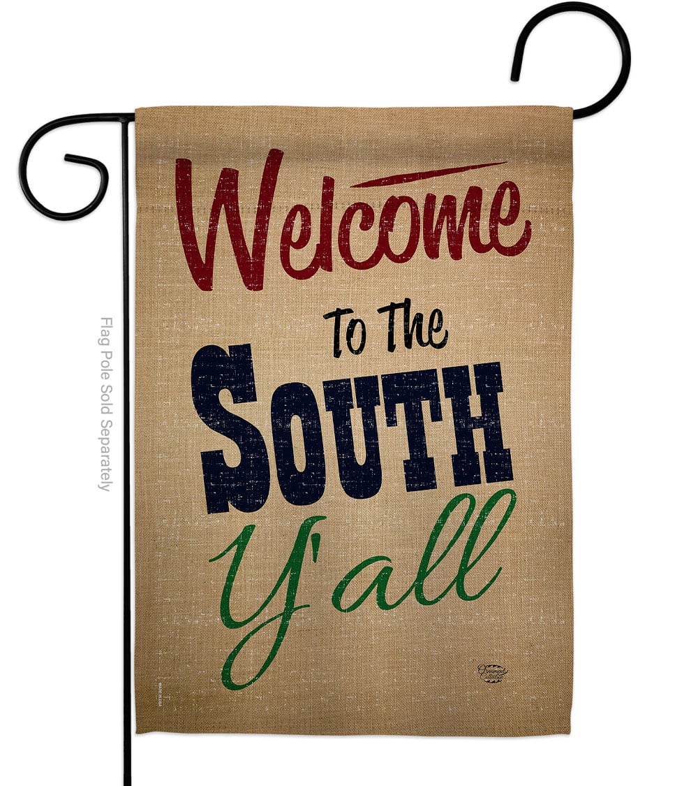 G191080-BO Welcome to The South Yall Country Living 13 x 18.5 in. Double-Sided Decorative Vertical Garden Flags for House Decoration Banner Yard Gift