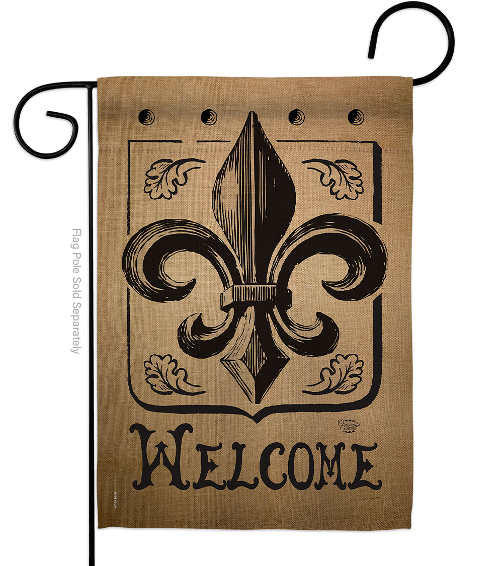 Welcome Fleur De Lys Country Living 13 x 18.5 in. Double-Sided Decorative Vertical Garden Flags for House Decoration Banner Yard Gift