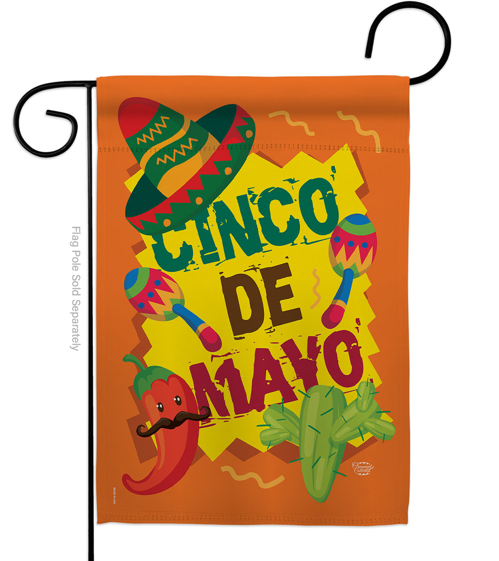 Cinco de Mayo Summertime 13 x 18.5 in. Double-Sided Decorative Vertical Garden Flags for House Decoration Banner Yard Gift