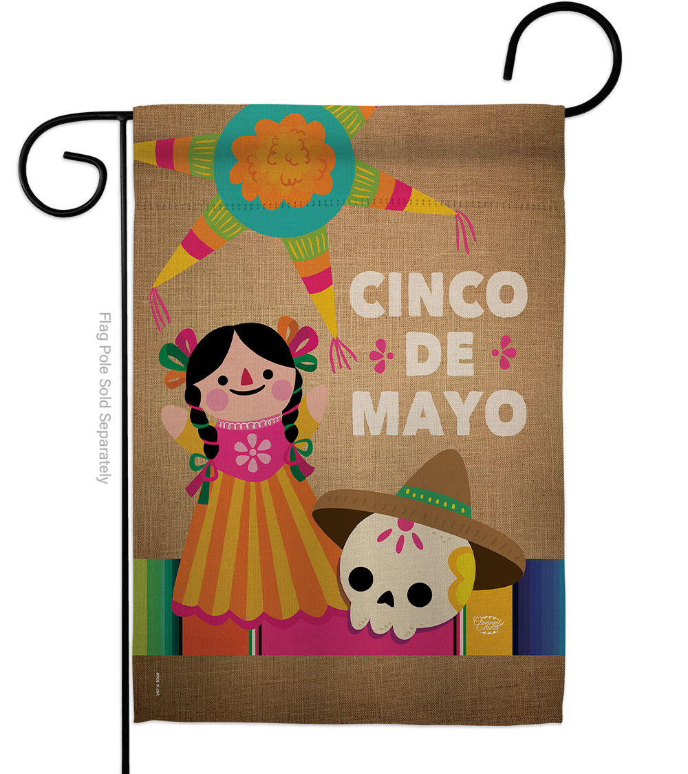 Cinco de Mayo Day Summertime 13 x 18.5 in. Double-Sided Decorative Vertical Garden Flags for House Decoration Banner Yard Gift