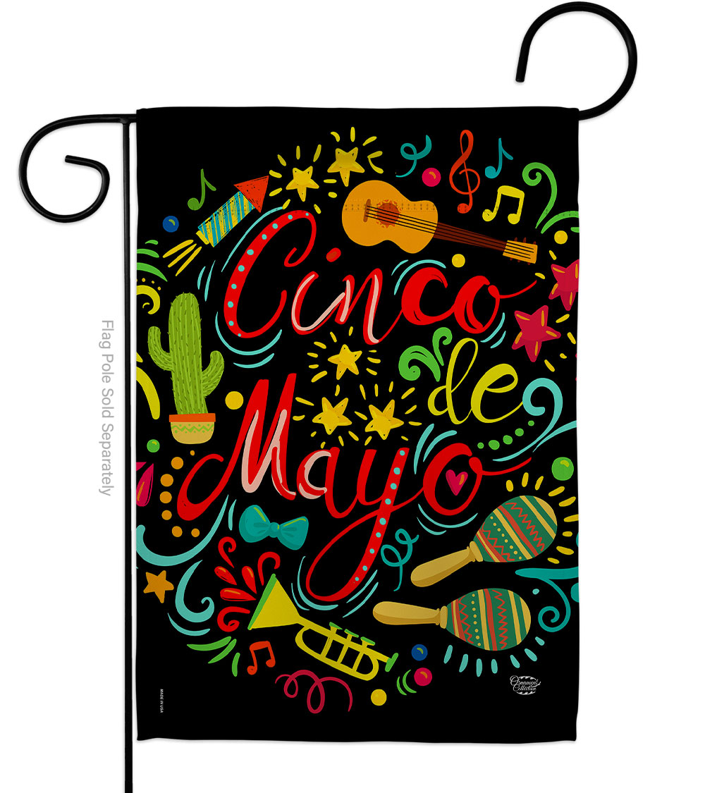 El Fiesta Cinco de Mayo Summertime 13 x 18.5 in. Double-Sided Decorative Vertical Garden Flags for House Decoration Banner Yard Gift