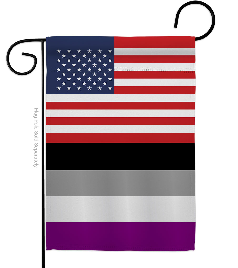 G149027-BO US Asexua Support Pride 13 x 18.5 in. Double-Sided Decorative Vertical Garden Flags for House Decoration Banner Yard Gift