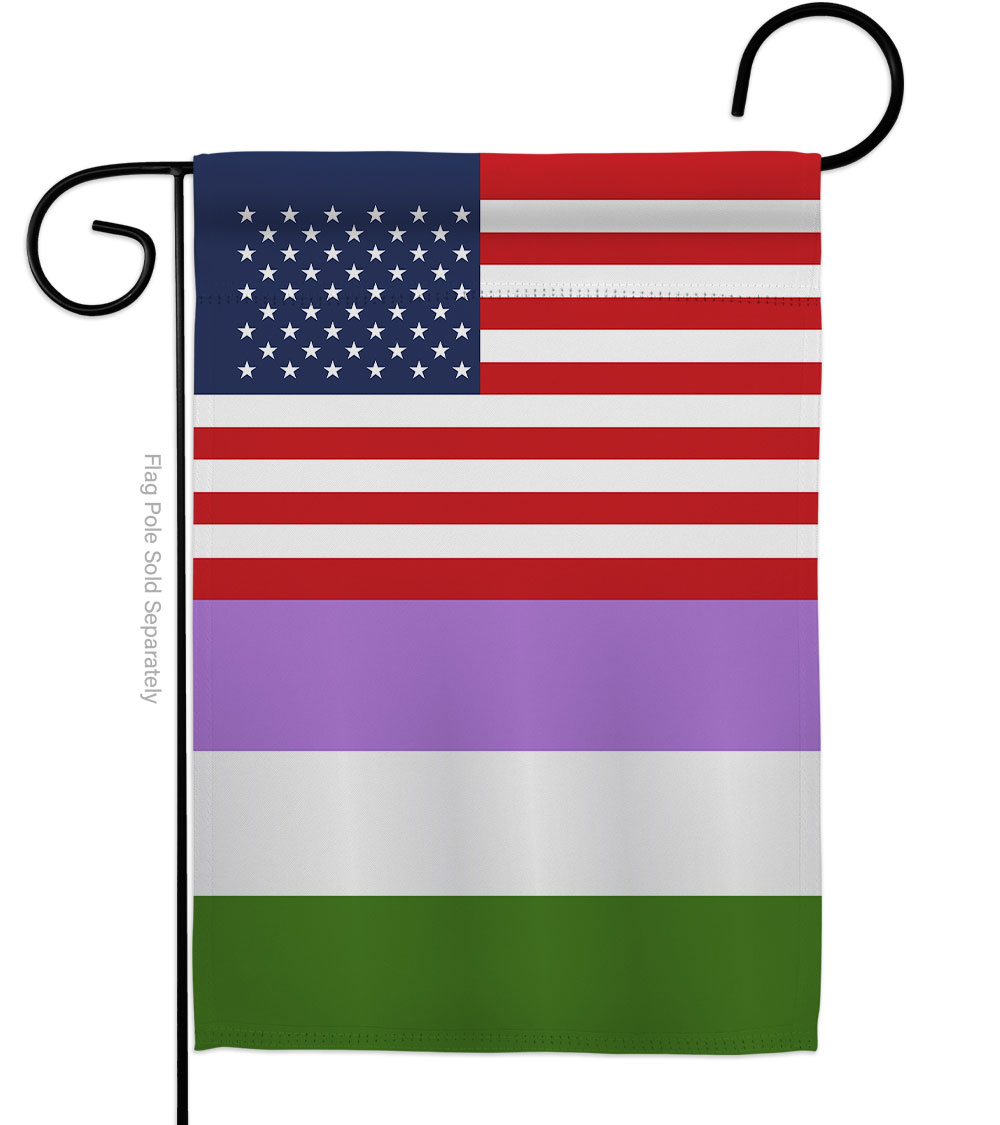 G149034-BO US Genderqueer Pride Support 13 x 18.5 in. Double-Sided Decorative Vertical Garden Flags for House Decoration Banner Yard Gift