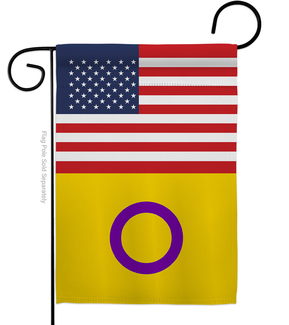 G149035-BO US Intersex Support Pride 13 x 18.5 in. Double-Sided Decorative Vertical Garden Flags for House Decoration Banner Yard Gift