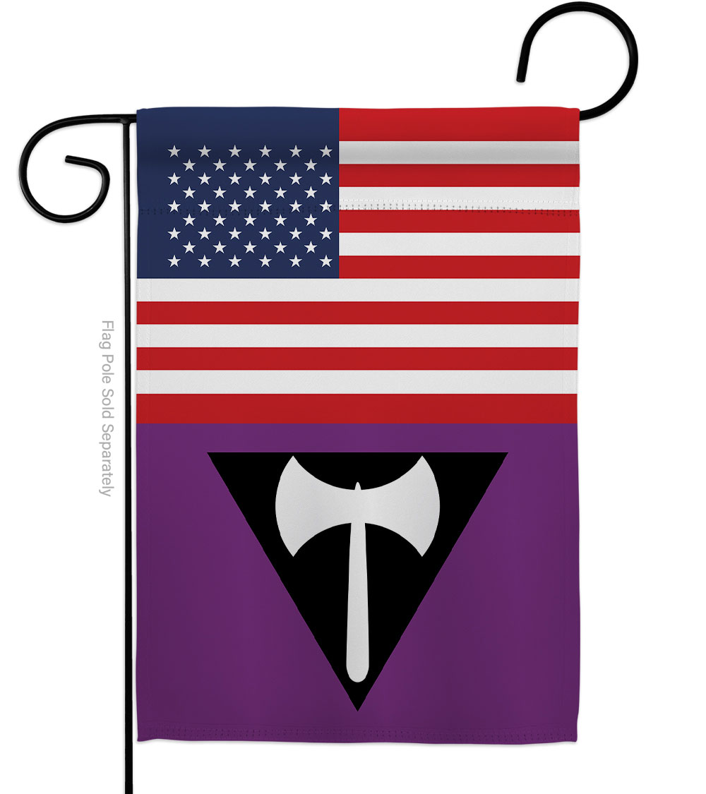 G149037-BO US Labrys Pride Support 13 x 18.5 in. Double-Sided Decorative Vertical Garden Flags for House Decoration Banner Yard Gift