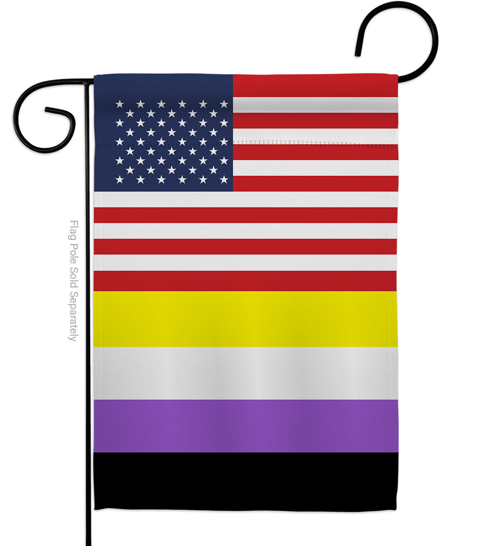 G149041-BO US Nonbinary Support Pride 13 x 18.5 in. Double-Sided Decorative Vertical Garden Flags for House Decoration Banner Yard Gift