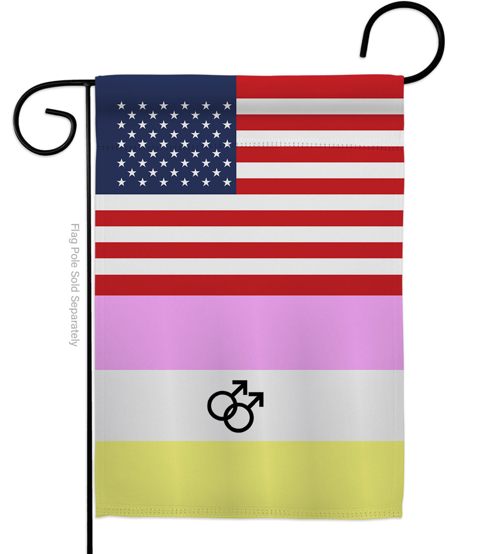 G149050-BO US Twink Support Pride 13 x 18.5 in. Double-Sided Decorative Vertical Garden Flags for House Decoration Banner Yard Gift
