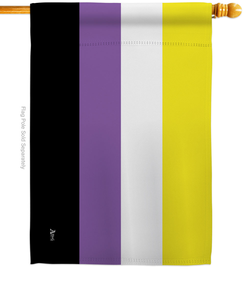 Nonbinary Support Pride 28 x 40 in. Double-Sided Decorative Horizontal House Flags for Decoration Banner Garden Yard Gift
