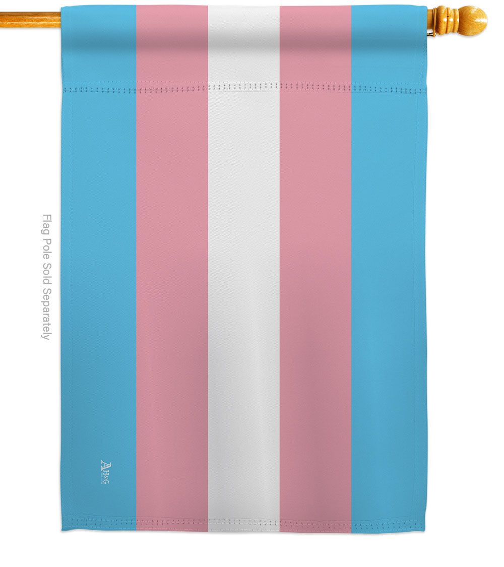 H148024-BO Transgender Support Pride 28 x 40 in. Double-Sided Decorative Horizontal House Flags for Decoration Banner Garden Yard Gift