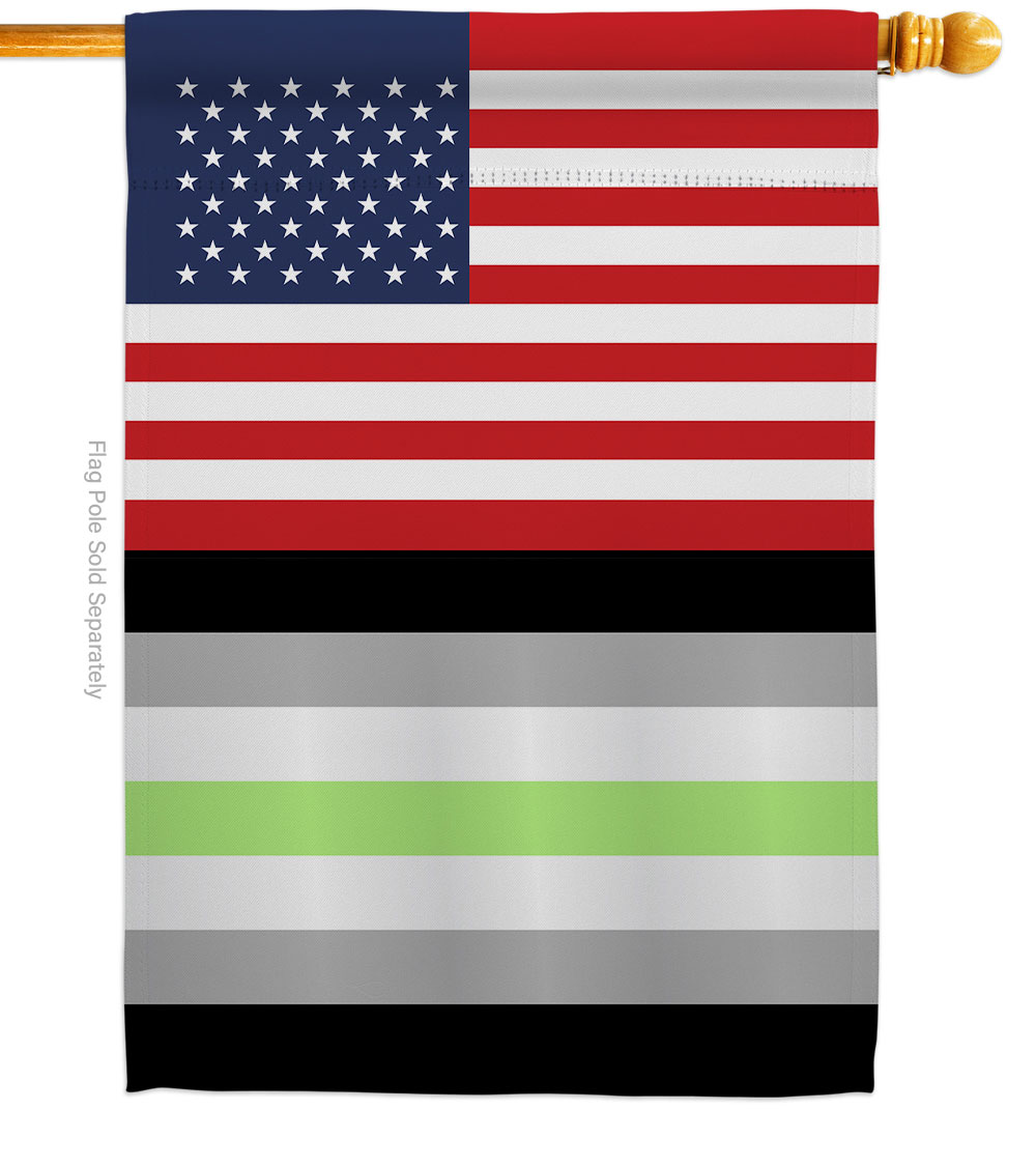 US Agender Pride Support 28 x 40 in. Double-Sided Decorative Vertical House Flags for Decoration Banner Garden Yard Gift